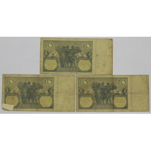 II RP, 10 złotych 1926 - zestaw 3 egz.