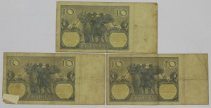 II RP, 10 zloty 1926 - set of 3 copies.