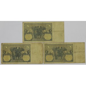 II RP, 10 złotych 1926 - zestaw 3 egz.
