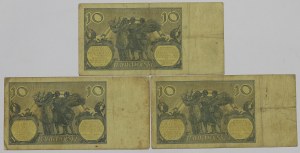 II RP, 10 zloty 1926 - set of 3 copies.