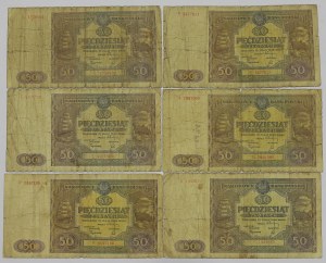 PRL, 50 zloty 1946 - set of 6 copies.