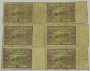 PRL, 50 zloty 1946 - set of 6 copies.