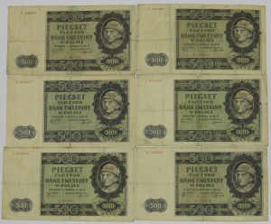 GG, 500 gold 1940 - A - set of 6 copies.