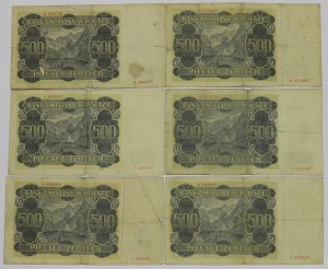 GG, 500 gold 1940 - A - set of 6 copies.