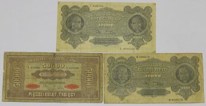 II RP, 10,000-50,000 zloty 1922 - set of 3 copies.