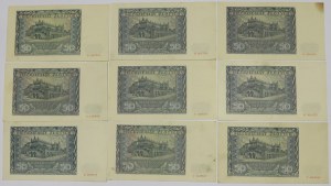 GG, 50 zloty 1941 - set of 9 copies.