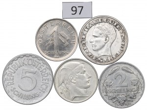 Austria and Belgium, lot of coins
