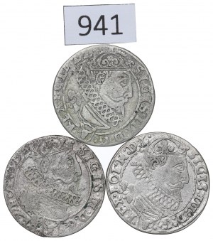 Sigismund III, Lot of 6 groschen 1625-27