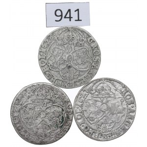 Sigismund III, Lot of 6 groschen 1625-27