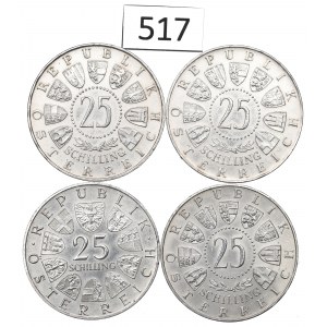 Austria, Lot of 25 schilling 1955-67