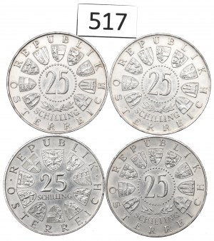 Austria, Lot of 25 schilling 1955-67