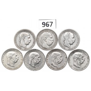 Austria and Hungary, Lot of 1 corona 1893-1916