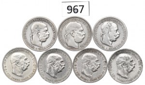 Austria and Hungary, Lot of 1 corona 1893-1916