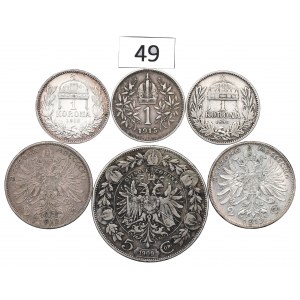 Austria e Ungheria, serie di 1-5 corone 1895-1915