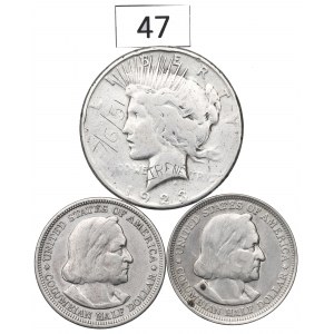 USA, sada 1/2 dolára 1893 a dolára mieru 1923