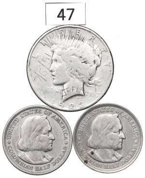 USA, 1/2 Dollar Set 1893 and Peace Dollar 1923