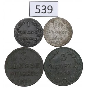 Zabór rosyjski, Zestaw 1-10 groszy 1819-40
