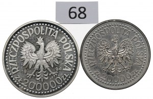 Third Republic, Set of 20,000 and 200,000 zloty 1994 75 years of the War Invalids Association