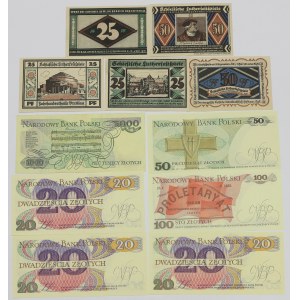 Polska, Zestaw banknotów i notgeldów