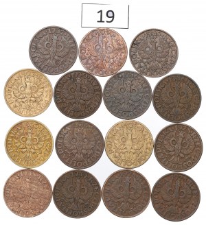 Second Republic, Set of 5 pennies 1923-39