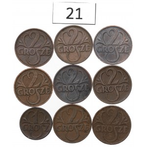 Druhá republika, sada 1-2 mince 1923-38
