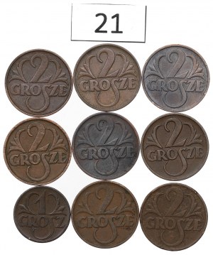 Second Republic, Set 1-2 pennies 1923-38