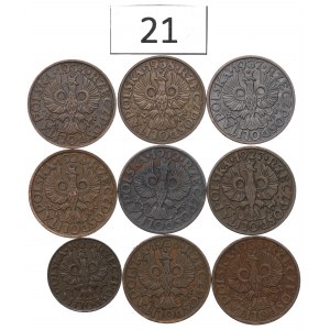 Druhá republika, sada 1-2 mince 1923-38
