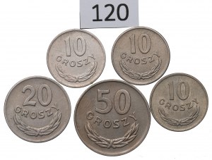 PRL, Set of 10-50 pennies 1949 CuNi