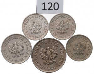 PRL, Set of 10-50 pennies 1949 CuNi
