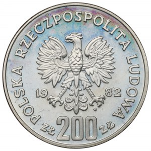 People's Republic of Poland, 200 gold 1982 Mudnial - Sample silver