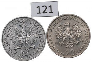 People's Republic of Poland, Set of 5 gold 1974 and 20 gold 1976