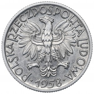 PRL, 5 zloty 1958 Fisherman - narrow eight