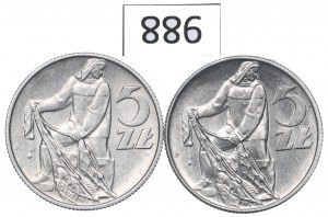 People's Republic of Poland, Set of 5 Gold 1973-74 Fisherman