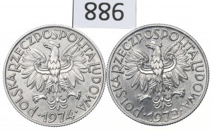 People's Republic of Poland, Set of 5 Gold 1973-74 Fisherman