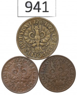 Second Republic, Set of 2-5 pennies 1923-39