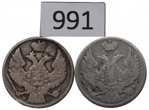 Russian partition, Nicholas I, Set of 15 kopecks=1 zloty 1837-39