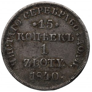 Poland under Russia, Nicholas I, 15 kopecks=1 zloty 1840