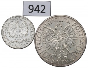 II RP, Set of 2 zloty 1935 and 10 zloty 1932