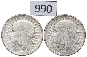 II RP, Set of 5 Gold 1933-34 Head of a Woman