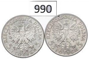 II RP, Set of 5 Gold 1933-34 Head of a Woman