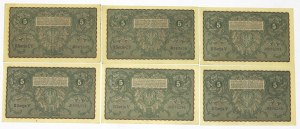 II RP, 5 marks 1919 - set from two bank parcels of 6 copies.