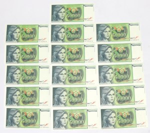 Jugoslavia, Lot 50.000 dinars 1988
