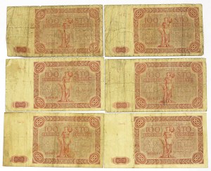 PRL, 100 zloty 1947 - set of 6 copies.