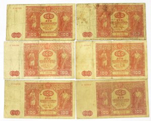 PRL, 100 zloty 1946 - set of 6 copies.