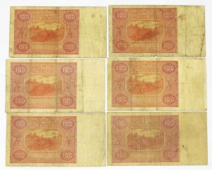 PRL, 100 zloty 1946 - set of 6 copies.