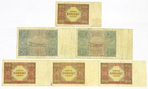 PRL, 10-20 zloty 1946 - set of 6 copies.