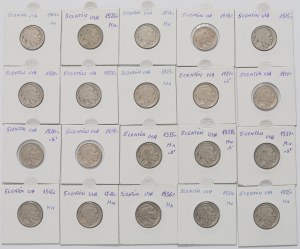 USA, Lot 5 cents 1913-37