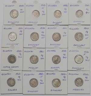 USA, Lot 10 cents 1850-1964