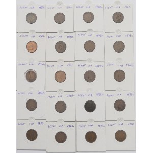 USA, Lot 1 cent 1874-1907