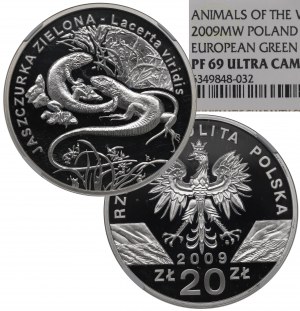 III RP, 20 Gold 2009 Green Lizard - NGC PF69 Ultra Cameo